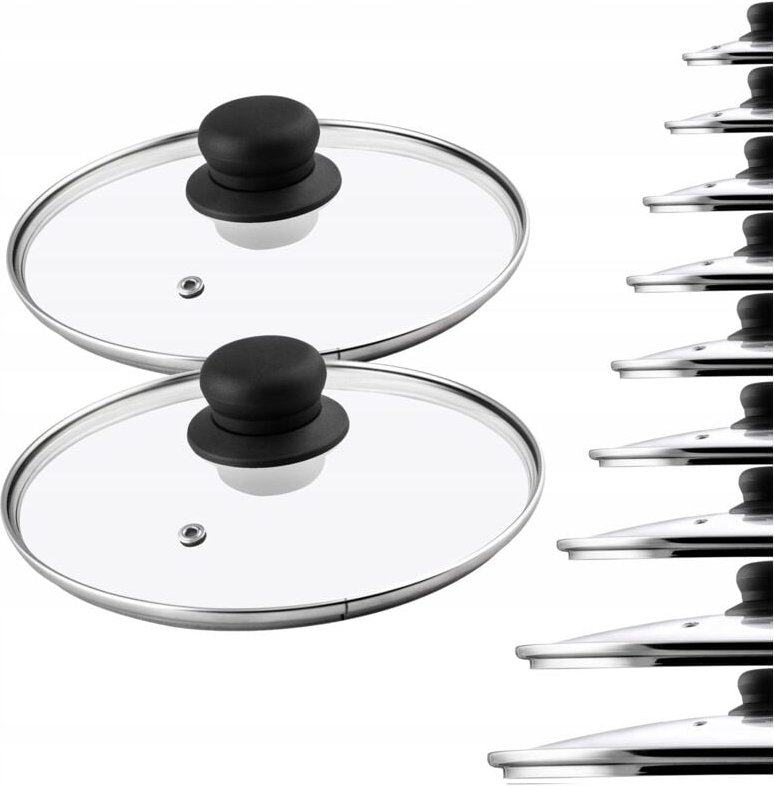 Glasdeckel Set, Topfdeckel aus Glas, 14-30cm, hitzebeständiger Deckel für Topf, Pfanne, Pfanne - Kadax