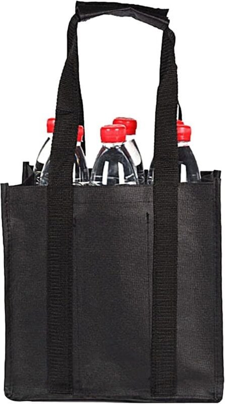 Flaschenhalter für 6 Flaschen, Getränkekorb mit 6 Fächern, Flaschensammelbehälter, Tragekorb, wiederverwendbar, Vatertag...