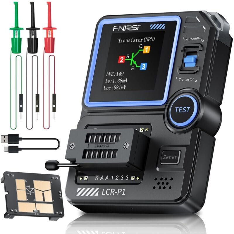 LCR-P1 Transistortester, Mosfet-Transistor-Kondensatortester, SMD-Tester für elektronische Komponenten,