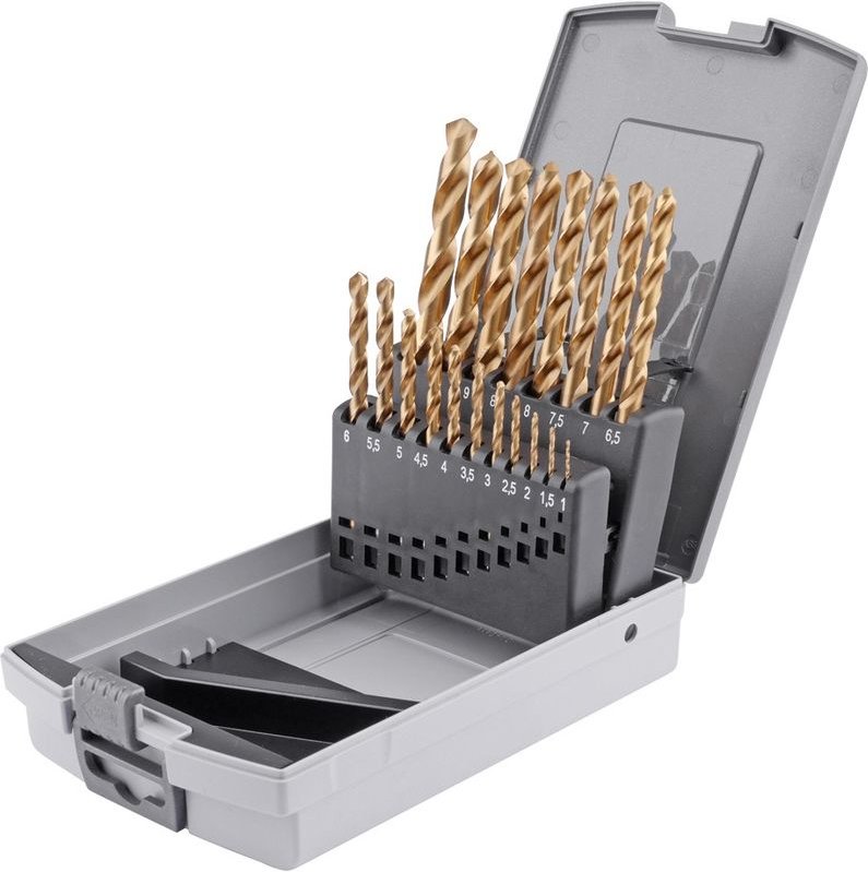 Spiralbohrersatz 19 teilig hss-g TiN din 338 in Rosebox - GSR