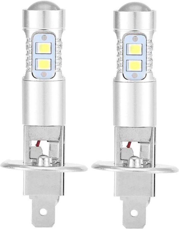 Superweißes 100-W-LED-Scheinwerferlampen-Set, Nebelscheinwerfer, 2 x H1, 6000 K