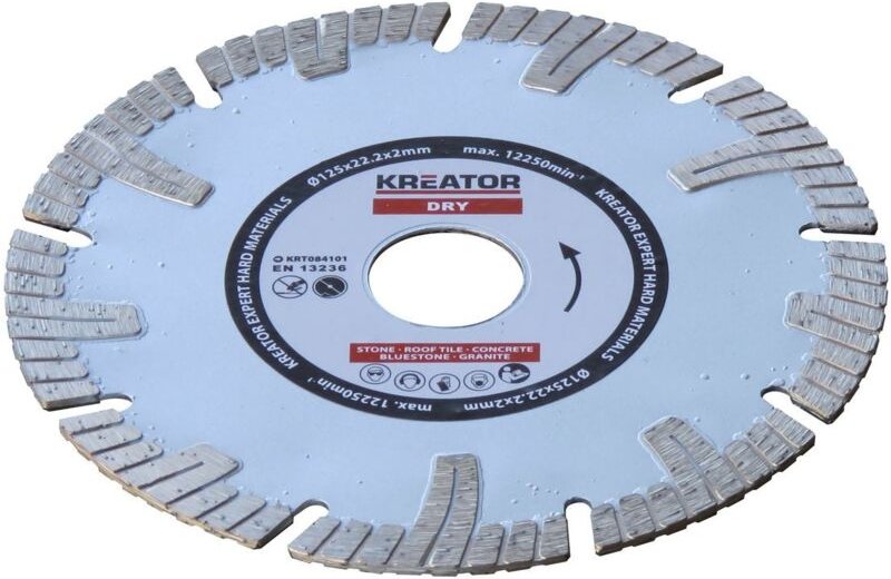 Diamanttrennscheibe für Stahlbeton - Bohrung 22,2 mm 1 Scheibe 125 mm 2,0 mm Kreator