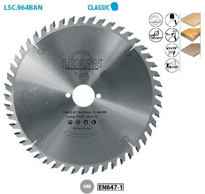 Kreissägeblatt für Hand- und Gehrungsmaschinen Classic ø 260 Bohrung 30 St. 2,5/1,8mm Nbrnts 60