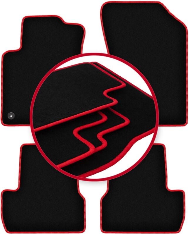 CARLUX-RED Auto-Fußmatten für: Citroen C3 II Fließheck (2009-2016)