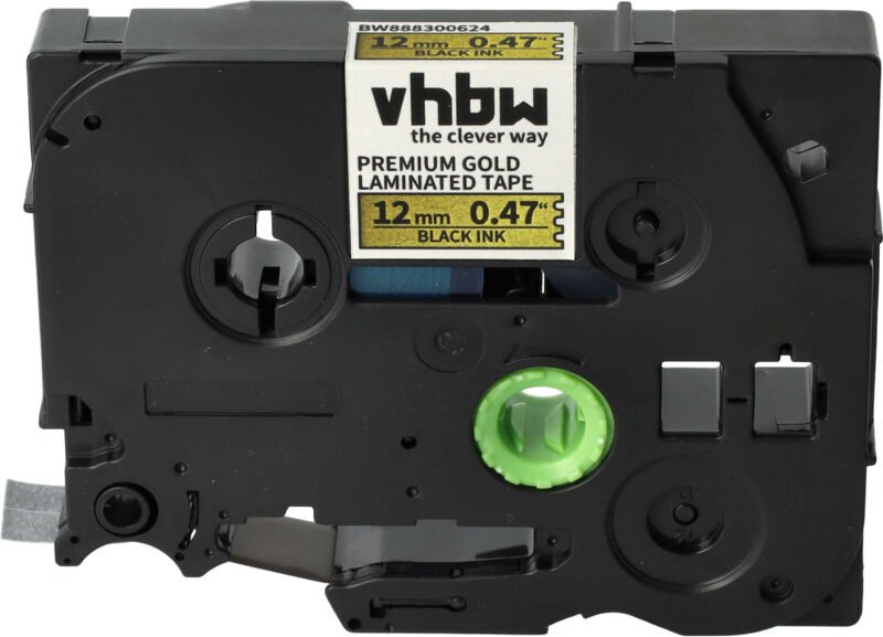 Vhbw - Schriftband-Kassette kompatibel mit Brother pt PT-2450, PT-2450CC, PT-2450DX Etiketten-Drucker 5m x 12mm Schwarz ...
