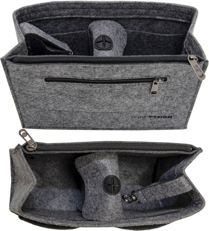 Handtaschen Organizer 23x10x16 cm Filz Tasche Innentasche Taschen Einsatz S Grau