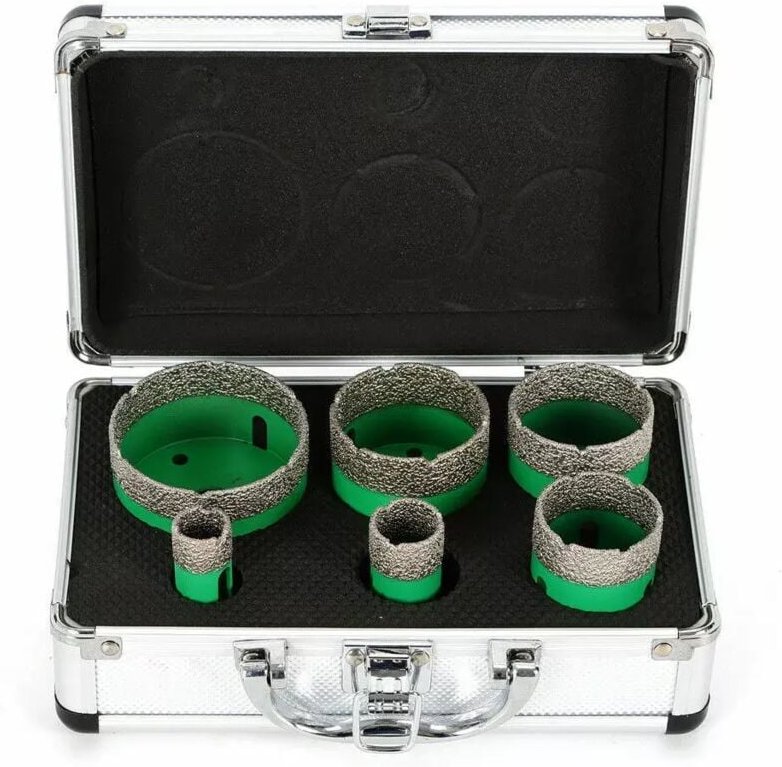 Thumbnail - Diamant-Bohrkrone Fliesen-Bohrer Set Feinsteinzeug M14 für Winkelschleifer Flex