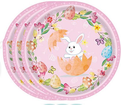 Thumbnail - Bluedeer - 16 Stück Osterteller,9 Zoll Ostern Pappteller Happy Easter Pappteller,Osterteller Pappe Ostereier Papiertelle...