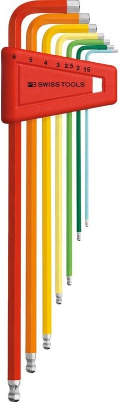 Thumbnail - Pb Swiss Tools - Winkelschraubendreher- Satz im Kunststoffhalter 7-teilig 1,5-6mm Rainbow Kugelko