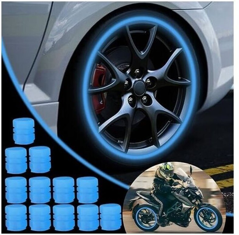 12er-Pack fluoreszierende Autoreifen-Ventilkappen, universelle leuchtende Autoreifen-Ventilschaftkappen, Auto-Staubkappe...