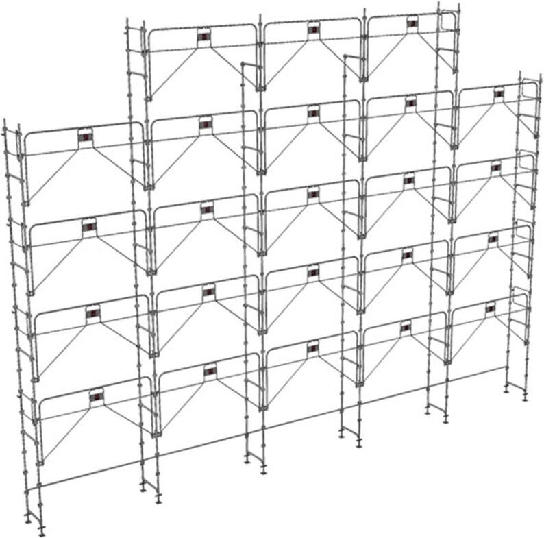 Gerüst 180m² - Struktur allein - Gelände Version - MEKA48P-180-S