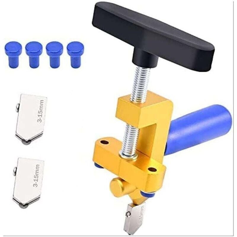 XVX - Professioneller einteiliger multifunktionaler manueller Fliesenschneider, 2-in-1, tragbares Schneidwerkzeug für Gl...