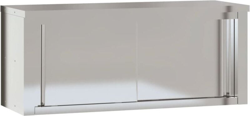 Küchen-Wandschrank mit Schiebetüren Edelstahl Vidaxl