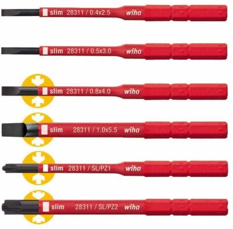 2831B607 slimBit electric 6tlg. Schlitz/Xeno - Wiha