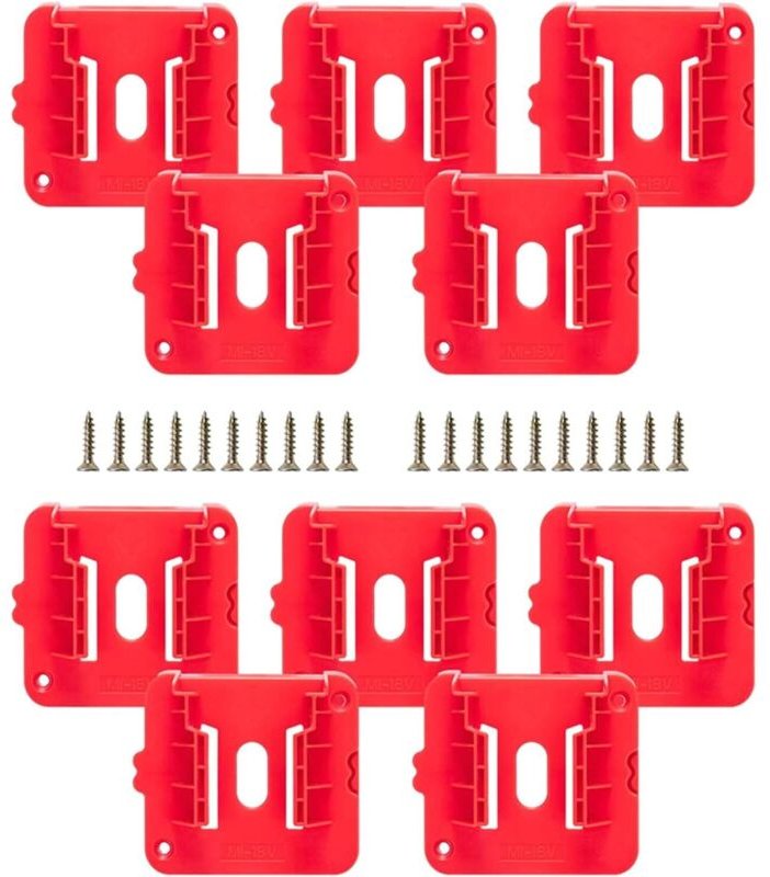 10/5er-Pack Akku-Montagesockel für 18-V-Akkus zur sicheren Anzeige und Organisation der Akkumontage