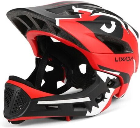 Fahrradhelm - Abnehmbar - Outdoor-Sport - Kinder - Rot - Krokodil - 52-56/54-58cm - Aiperq