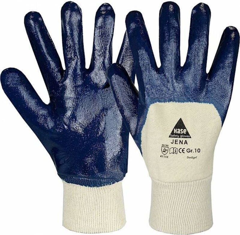 Hase Handschuhe Gelb/Blau Nitril "Jena" 8