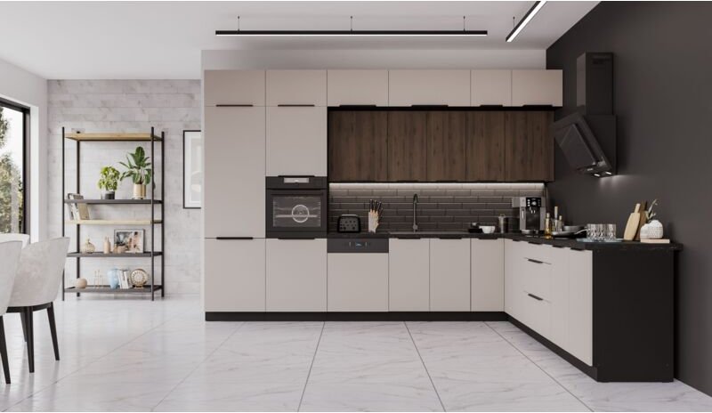 Küchen Preisbombe - Winkelküche arona monza 350x290 Küchenzeile Eckküche Küche Kaschmir xl Stauraum