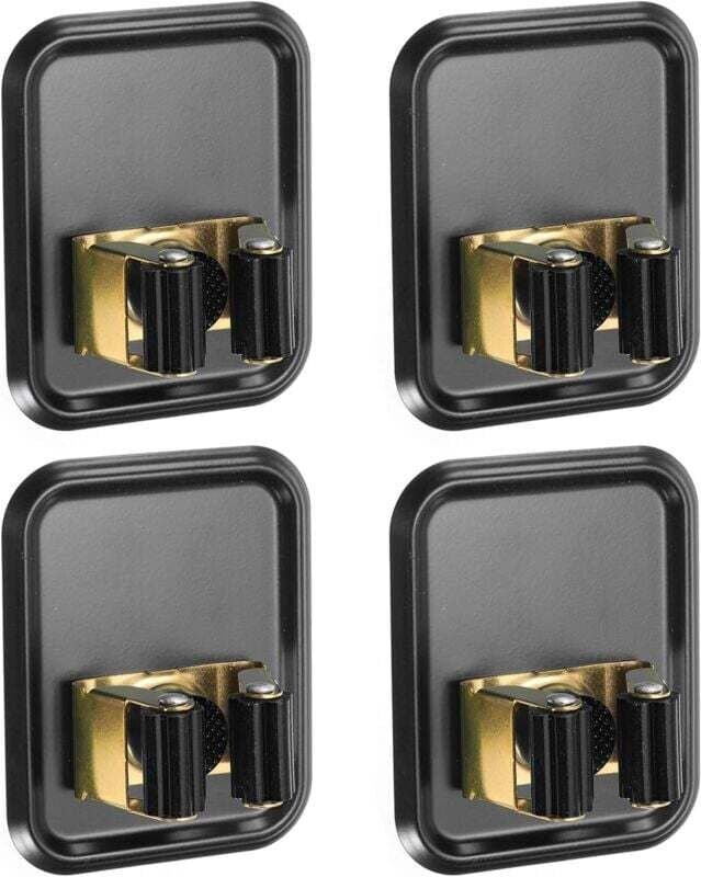 4er-Pack Mopp- und Besenhalter aus 304 Edelstahl zur Wandmontage, selbstklebend, geeignet für Badezimmer, Waschküche, Sc...