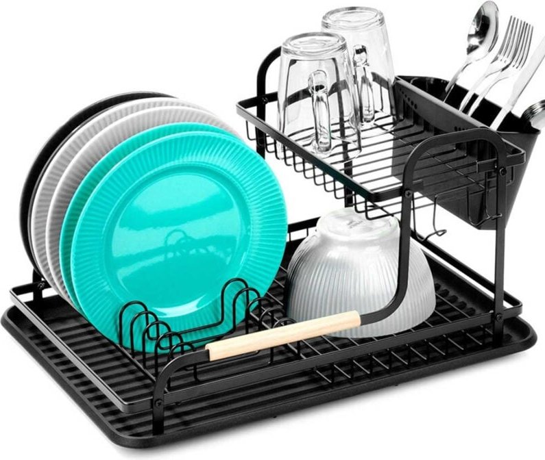 Dish drainer black 2 level 485x32x235 cm