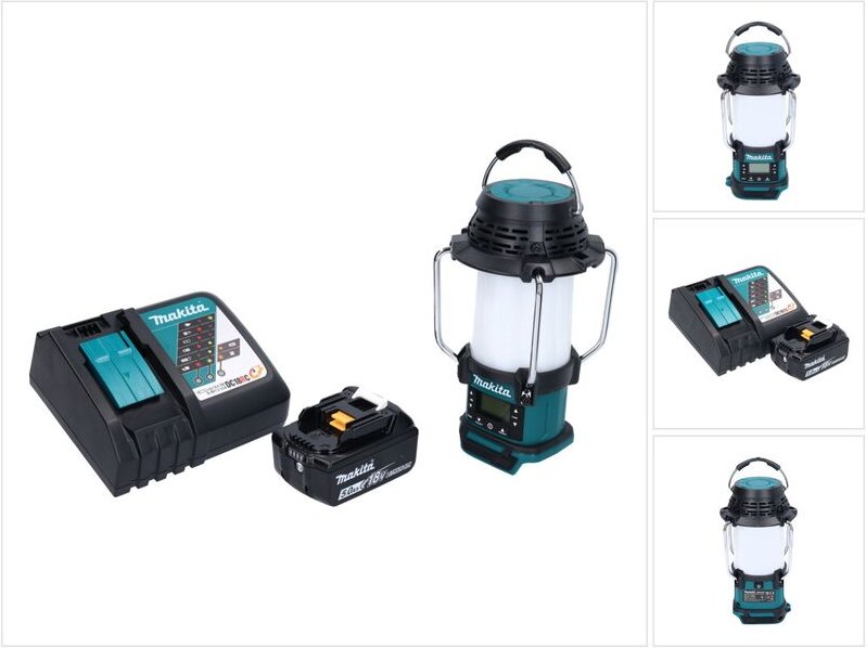 Dmr 055 RT1 Akku Radio 18 v fm mit Laterne 360° Taschenlampe + 1x Akku 5,0 Ah + Ladegerät - Makita