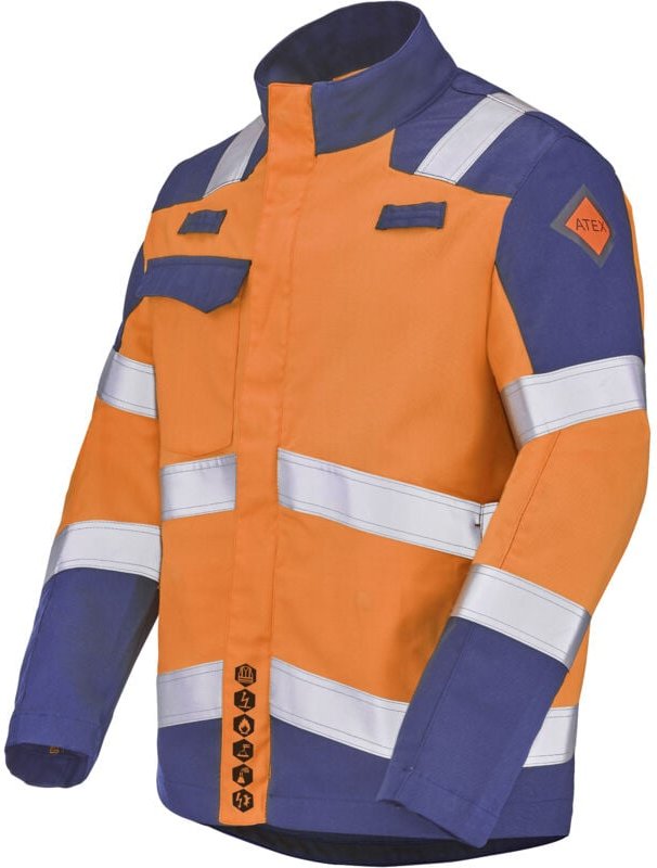 Blouson Abra Orange Fluo/ Marineblau M