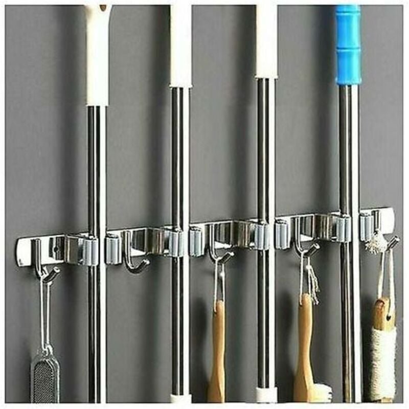 Mopp-Clip aus Edelstahl, Besen-Aufbewahrungsregal, Wandhalterung für Garage, Küche, Kleidung, Waschküche, Aufbewahrungsh...