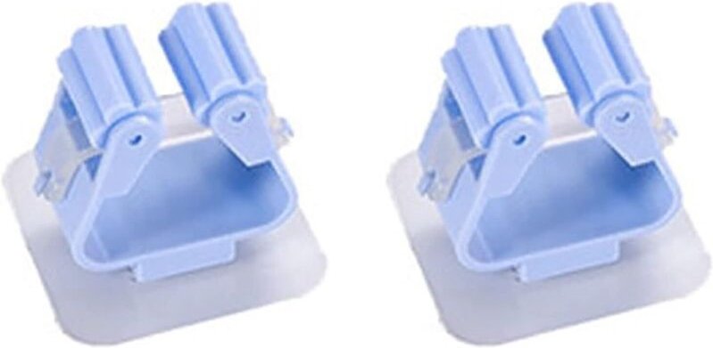 Sollbry - 2er-Pack an der Wand montierter Besen- und Mopphalter mit Klebeband, hält Besen, Bürsten, Aufbewahrungsregale ...