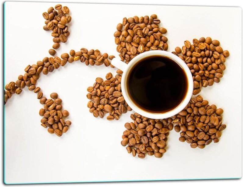 Glasschild Schneidebrett 52x40 Kaffee