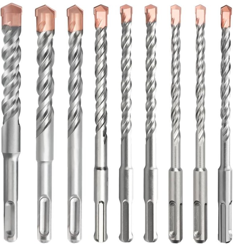 Jalleria - 9-teiliges SDS-Plus-Bohrerset (5 mm – 16 mm), SDS-Steinbohrer für Beton, Ziegel, Zement, Stein und Mauerwerk
