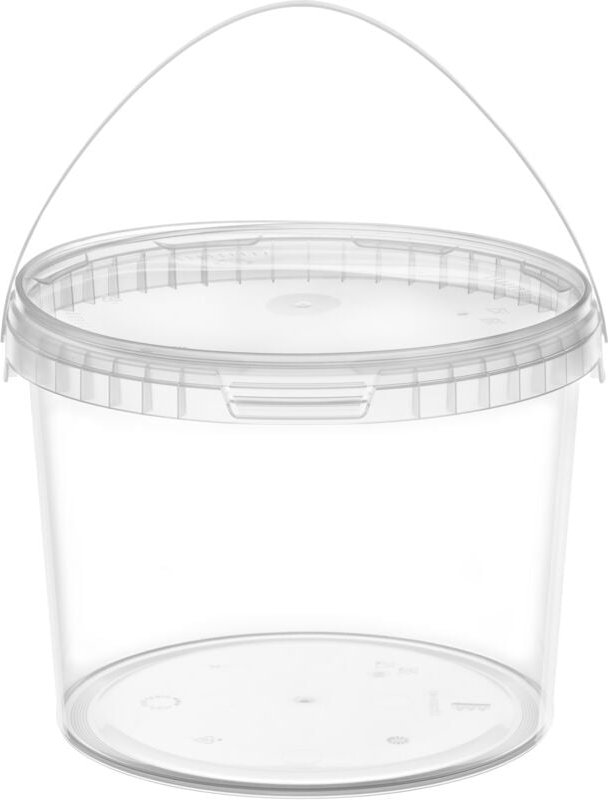 Thumbnail - Garronda Eimer mit Deckel 3 L für die Lagerung von Lebensmittel- und Chemischen Produkten 20 Stück Transparent GD-0072