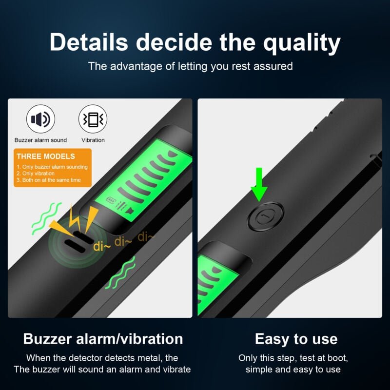Eosnow - Handheld Metalldetektor IP66 wasserdichte Münzen Positionierungsvorrichtung tragbarer unterirdischer Unterwasse...