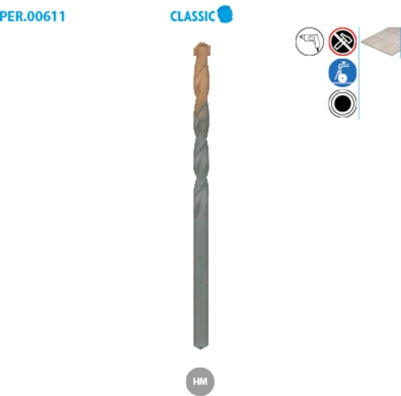 Zylindrischer Fliesenbohrer Classic ø 4 Länge 75 Nutzlänge 40 mm