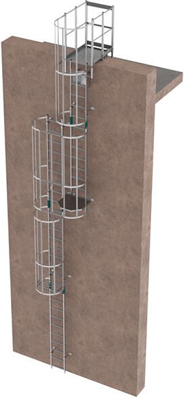 Matisère - Ortsfeste Steigleitern mit Klappe - Steighöhe von 8,45 bis 9,38m - CRINO-SFP/102-7871
