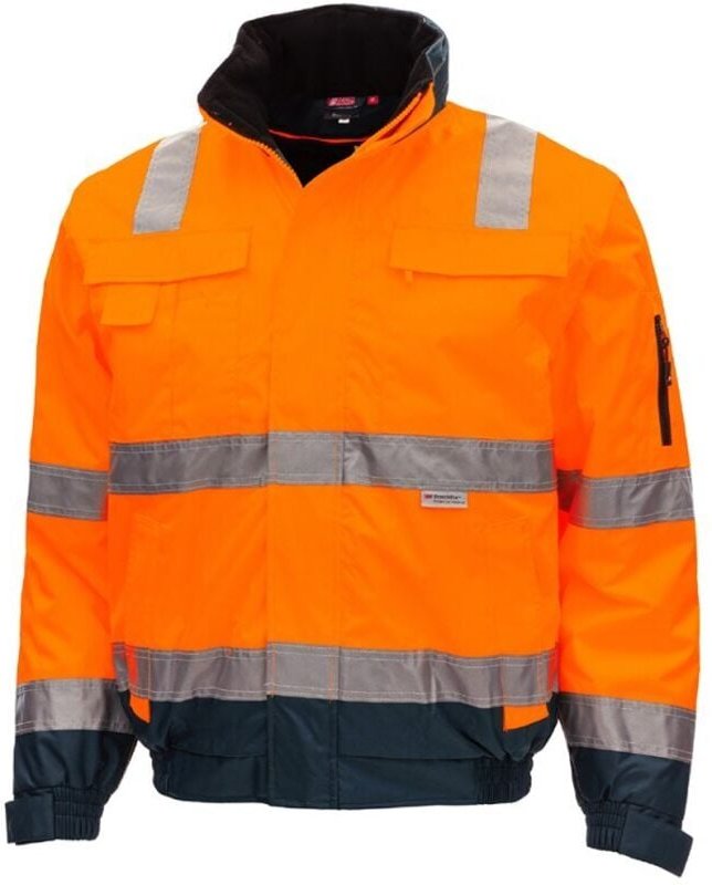 Nitras - Warnschutz-Pilotenjacke motion tex viz plus 7140 neonorange / marineblau Gr. xl