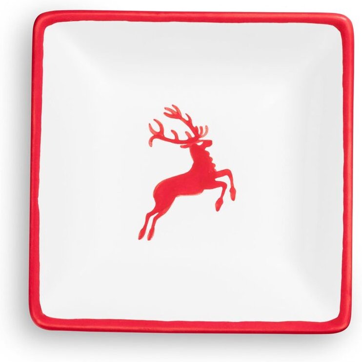 Thumbnail - Gmundner Keramik - Rubinroter Hirsch, Snackschale (11x11cm)