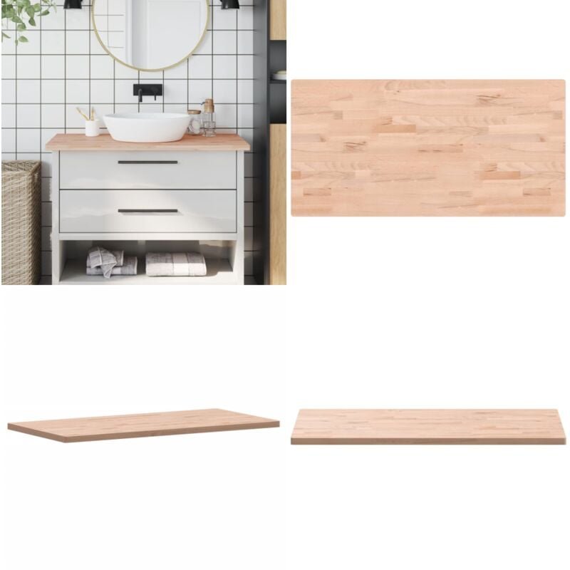 Waschtischplatte 100x50x2,5 cm Massivholz Buche - Massivholzarbeitsplatte - Buchenholz Platte - Badrenovierung - Waschti...