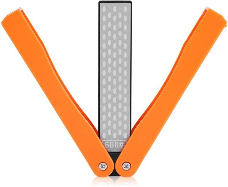 Zoternen - Messerschärfer mit Körnung 400/600, doppelseitiger faltbarer Diamant-Schleifstein für Outdoor-Camping, Garten...