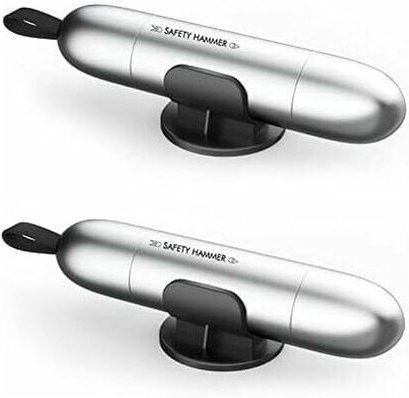 Thumbnail - 2er-Pack Multifunktions-Sicherheitshammer, Fensterbrecher, Auto-Nothammer, Silber