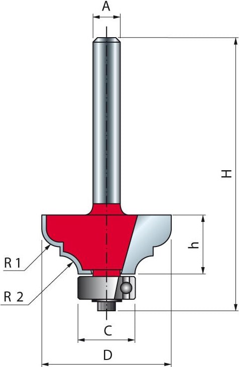 Klassischer Dübellochbohrer Freud 28,6 H12,7/54,7 Q8 Z2 - F03FR01839 -38-60208P
