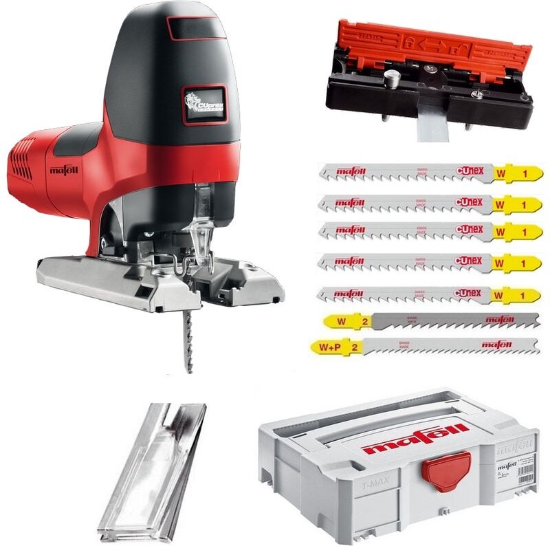 Mafell - Stichsäge P1cc MaxiMAX im t-max + 4 Stichsägeblätter CUnex W1