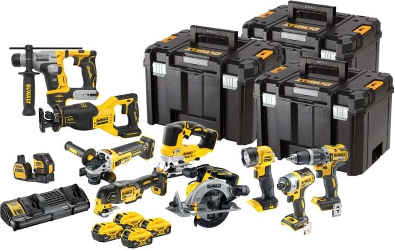 DeWALT Werkzeuge - Akku-Werkzeug-Set, 18-teilig, mit Akkus und Ladegerät DCK1012P4T