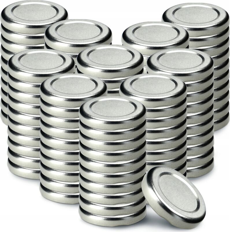 Schraubdeckel fi43 mm, aus Metall, für Einmachgläser, 100 Stück, Silber - Kadax