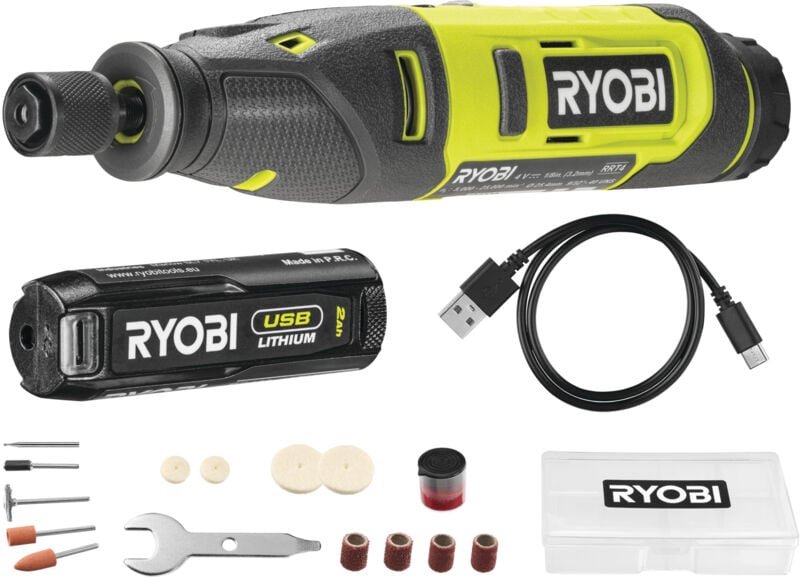 Thumbnail - Ryobi - RRT4-120GA15 Rotationswerkzeug 4V usb Lithium™ Akku 25.000 U/min 2,0Ah