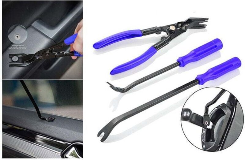 Gabrielle - 3 Stück Autotürverkleidungs-Clips, Zangen, Zierleisten-Demontage-Befestigungs-Abzieher, Reparaturwerkzeug – ...