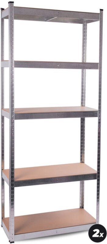 Aga 2x Metallregal 174x75x30 cm 5 Böden