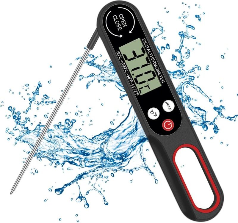 Linghhang - Fleischthermometer-Sonde, digitales Lebensmittelthermometer, Grillen, Küche, Kochen, sofort ablesbares Therm...