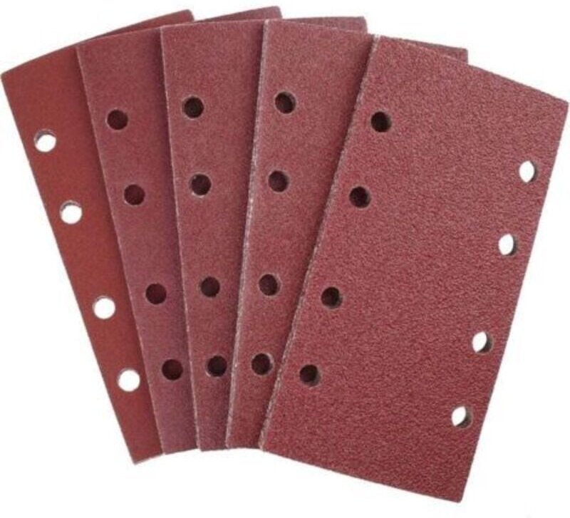 25 Stück Schleifblätter für Exzenterschleifer, 93 x 185 mm, 8 Löcher, rechteckiges Schleifpapier mit 40/60/80/120/240 Kö...