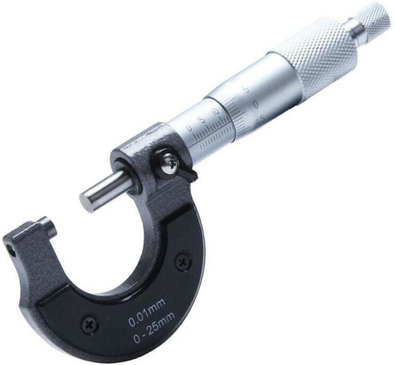 0–25 mm Außenmikrometer, hochpräzises Messgerät mit 0,01 mm Auflösung, Messwerkzeug für den Außendurchmesser (metrisch)