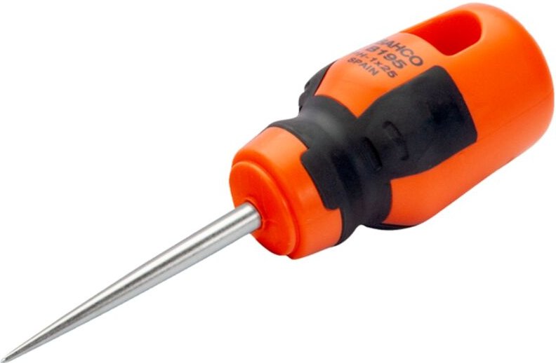 Thumbnail - Fit Ahle mit Schraubendrehergriff, mit kurzem Gummigriff, 6 mm x 50 mm, Einzelhandelsverpackung - Bahco